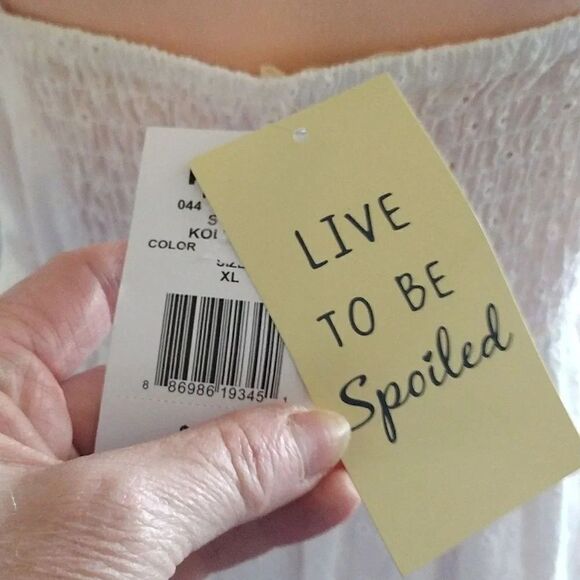 Live To Be Spoiled White Ruffled Eyelet Bodycon Dress With Cutout XL NWT - Picture 16 of 17